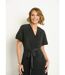 Robe longue plissée et ceinturée col V-3