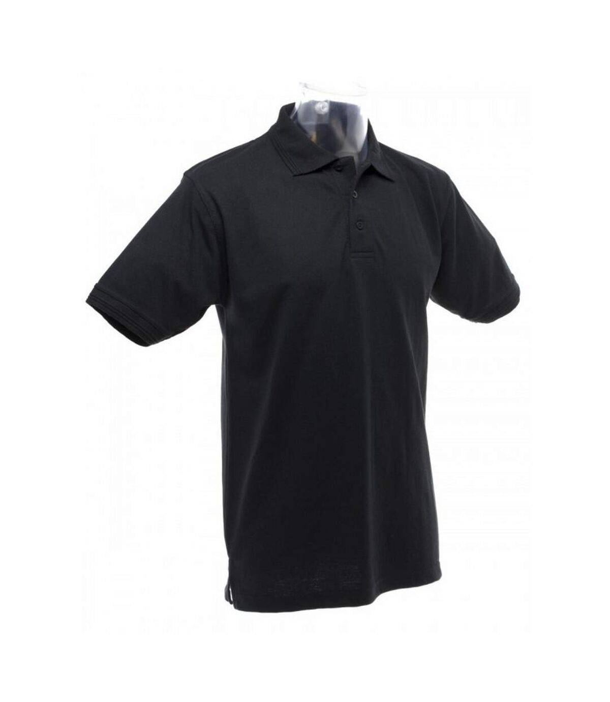 UCC 50/50 Mens Heavyweight Plain Pique Short Sleeve Polo Shirt (Black) - UTBC1195