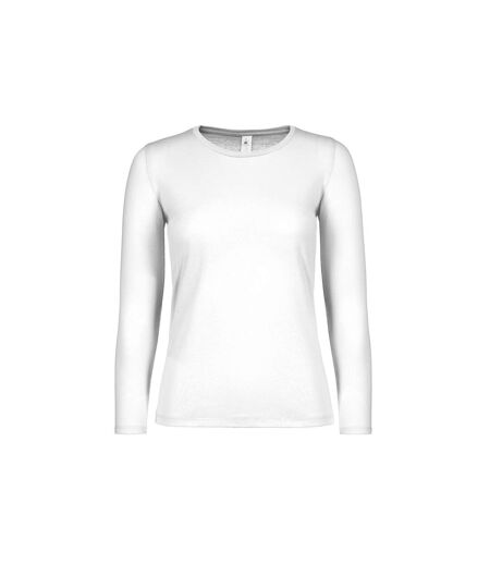 B&C Womens/Ladies #E150 T-Shirt à manches longues (Blanc) - UTRW6528