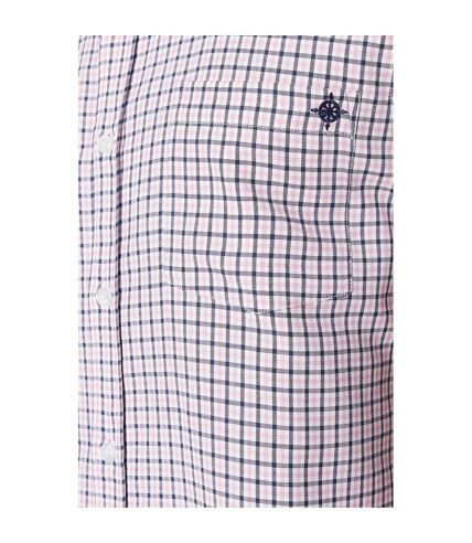 Mens classic checked short-sleeved shirt pink Maine