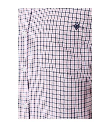 Mens classic checked short-sleeved shirt pink Maine