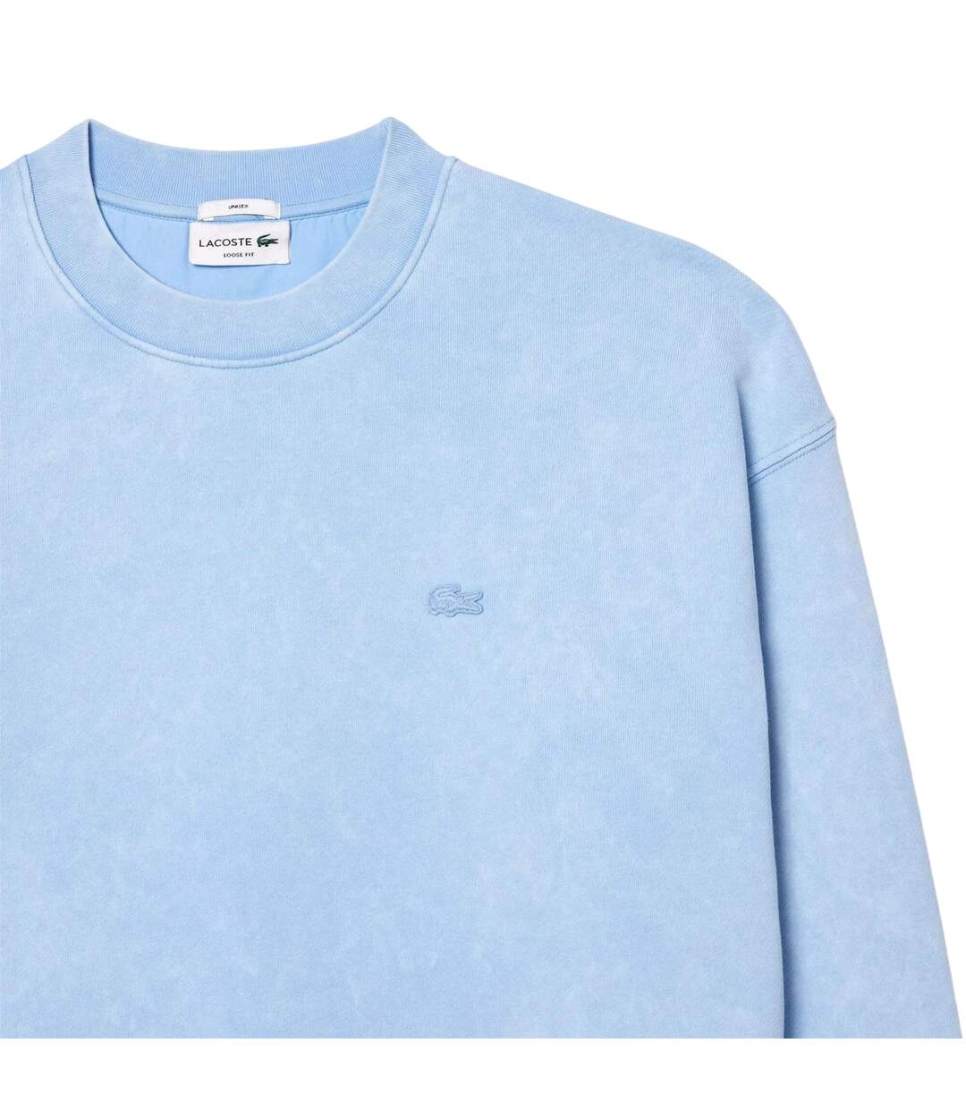 Unisex Adult Washed Fleece Loose Fit Sweatshirt Light Blue Lacoste-4