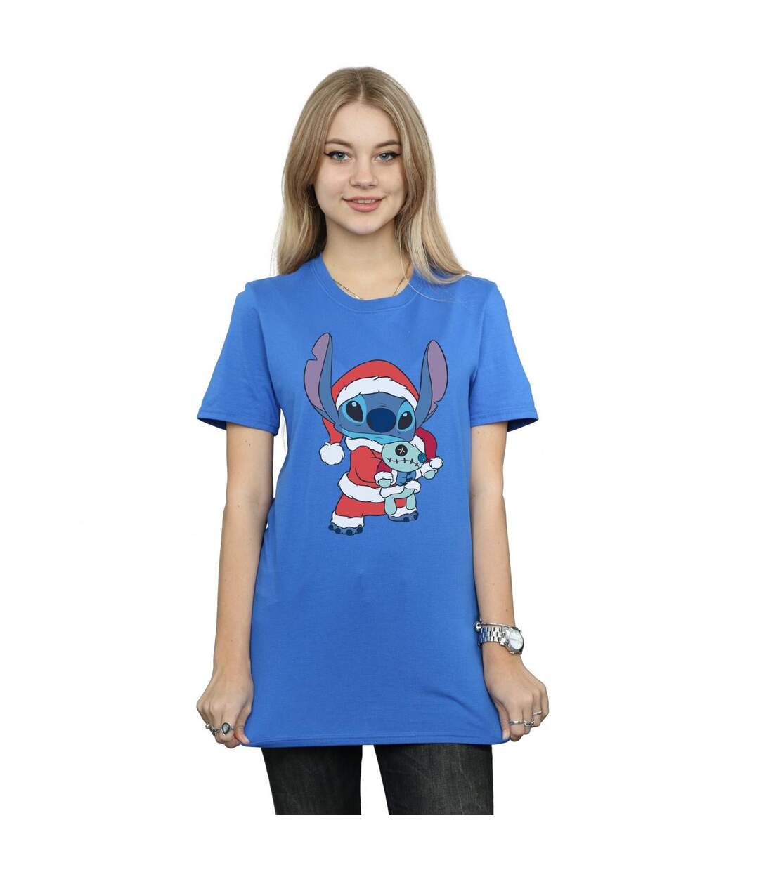Disney - T-shirt LILO AND STITCH STITCH CHRISTMAS - Femme (Bleu roi) - UTBI17760-2