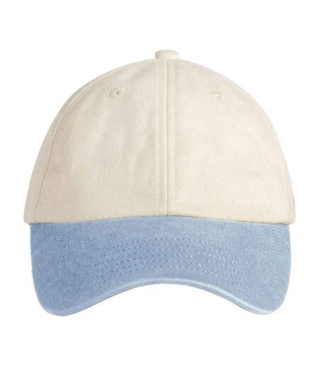 Casquette De Baseball Motif Contrasté Adulte Vieux Bleu Clair Naturel Beechfield