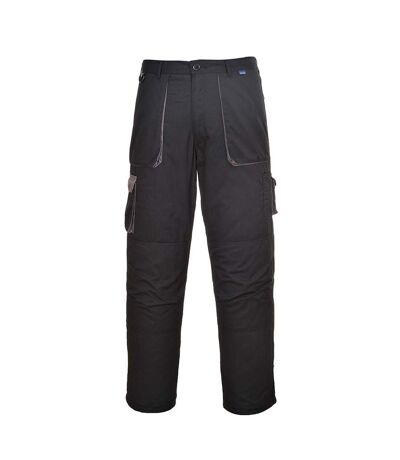 Portwest Mens Texo Lined Contrast Pants (Black)