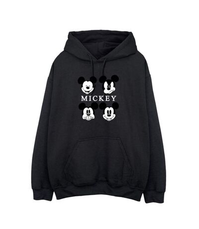 Disney Womens/Ladies Mickey Mouse Four Heads Hoodie (Black)