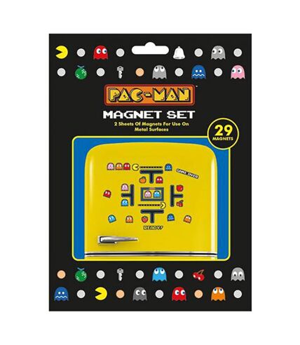 Pac-Man Pixel Fridge Magnet Set (Pack of 29) (Multicolored) (One Size)