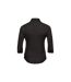 Russell Collection Womens/Ladies Easy-Care Fitted 3/4 Sleeve Formal Shirt (Black) - UTPC5855