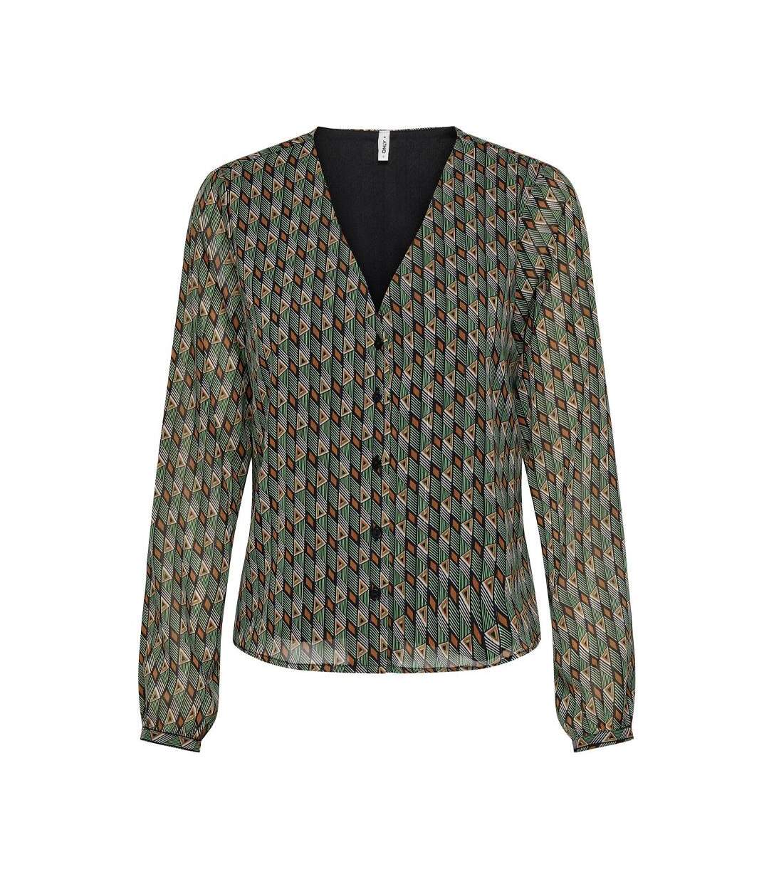 Blouse verte/noire à motifs femme only sierra-1
