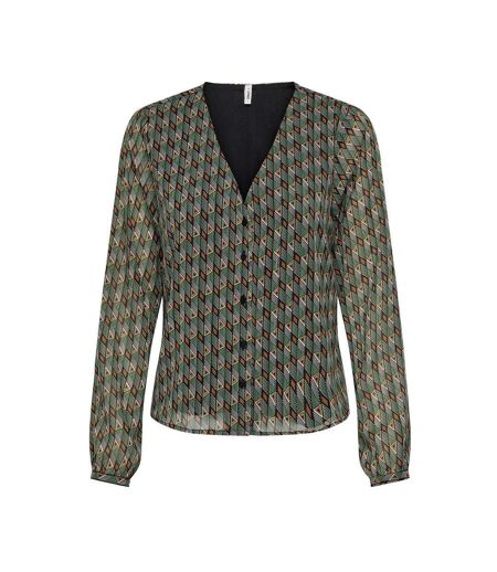 Blouse verte/noire à motifs femme only sierra