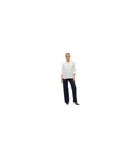 Chemise Manches Roulées Femme Blanc Neige Vero Moda