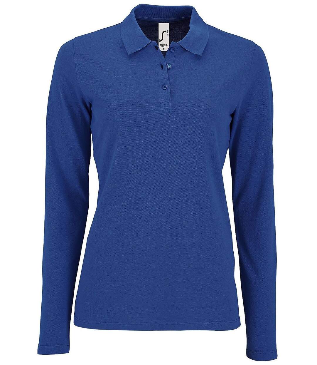 Polo manches longues - Femme - 02083 - bleu roi