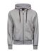 Mens Full Zip Hooded Sweatshirt Heather Grey Tee Jays-1