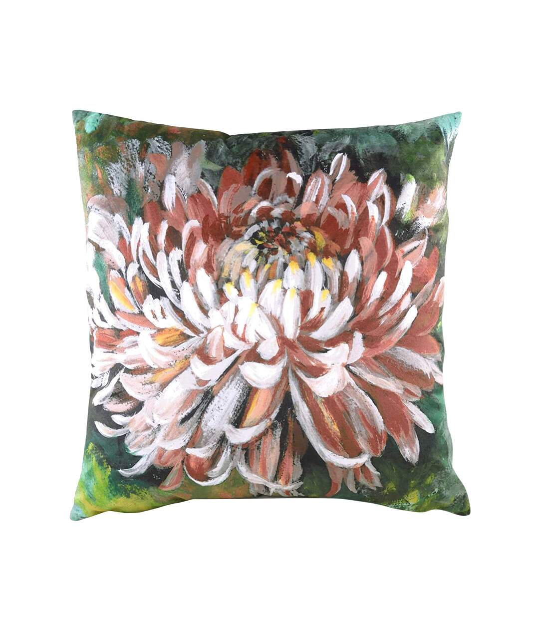 Winter florals chrysanthemum cushion cover one size terracotta Evans Lichfield-1