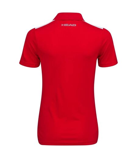Womens/ladies Club Tech Polo Shirt Red White Head