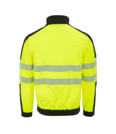 Mens Hi-vis Soft Shell Jacket Yellow Black Dunlop