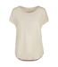 Womens/ladies long slub t-shirt white sand Build Your Brand