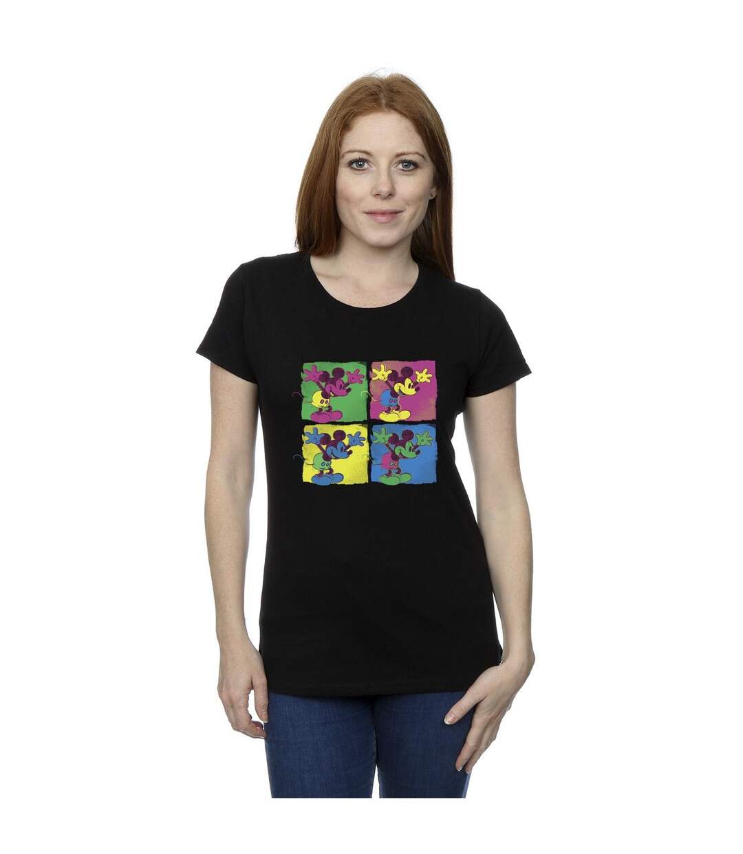 Disney T-shirt en coton Mickey Mouse Pop Art Femme/Ladies (Noir) - UTBI33756-2