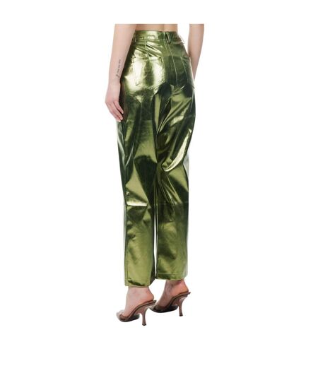 Unisex Adult Lupe Metallic 5 Pockets Trousers Green AmyLynn