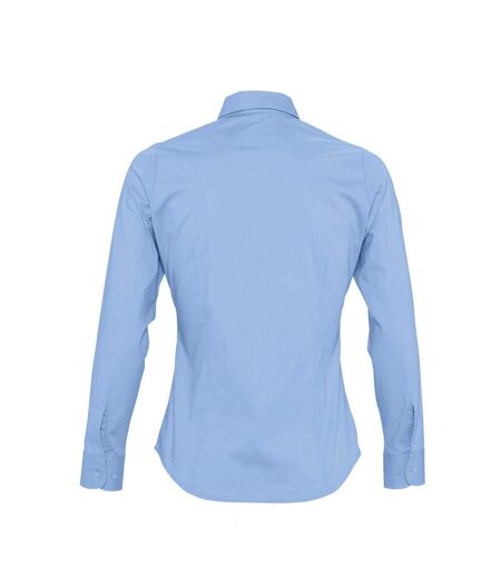 SOLS Womens/Ladies Eden Long Sleeve Fitted Work Shirt (Bright Sky)