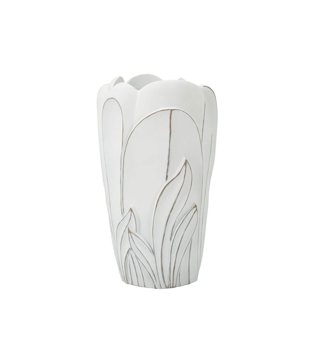 Vase Déco en Résine Gardy 48cm Blanc-1