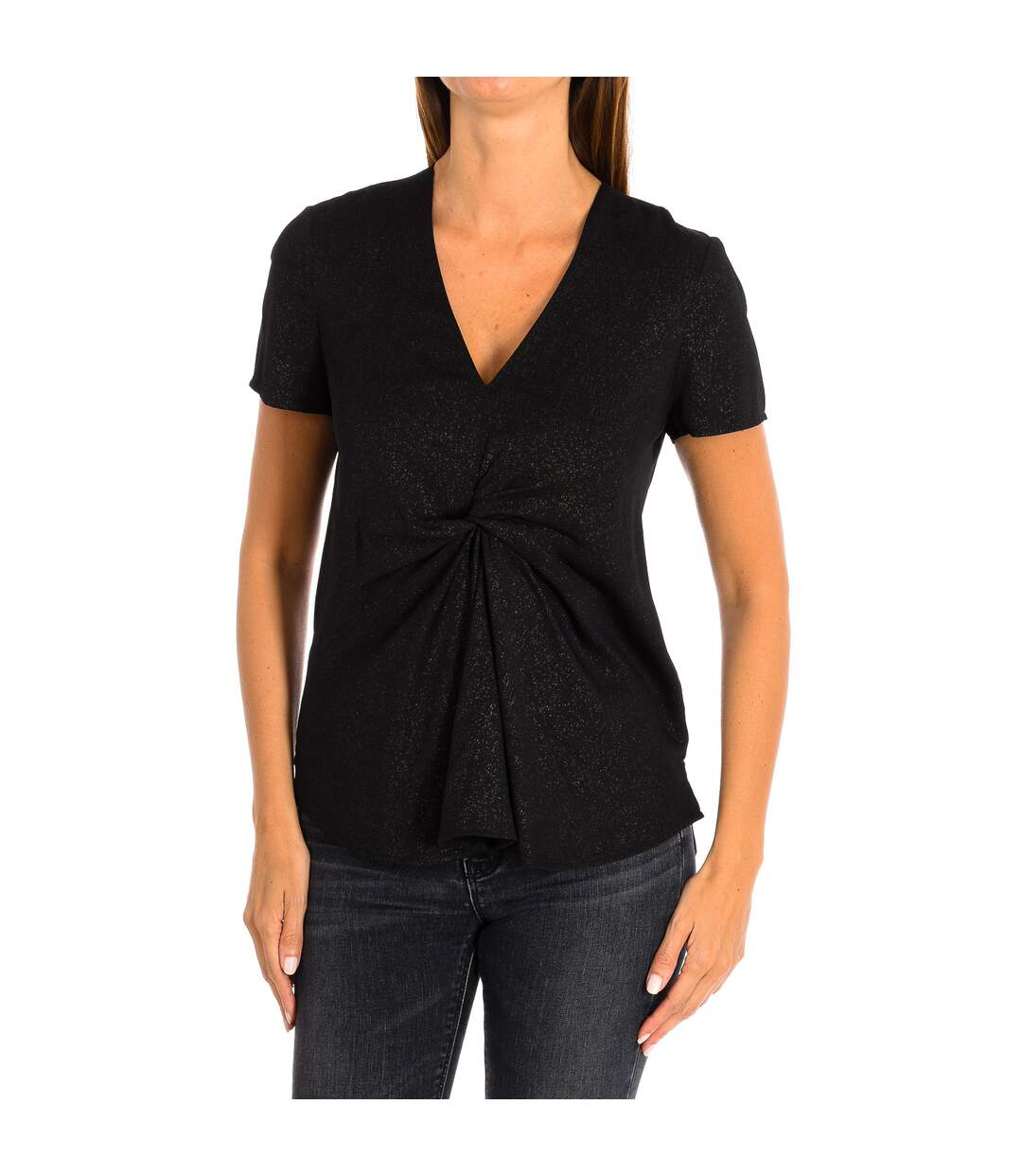 Short sleeve V-neck blouse 8970 woman-1