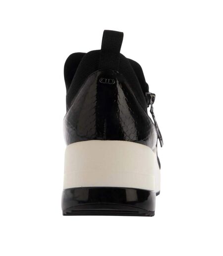 Womens/ladies ellens wedge trainers black Dune London