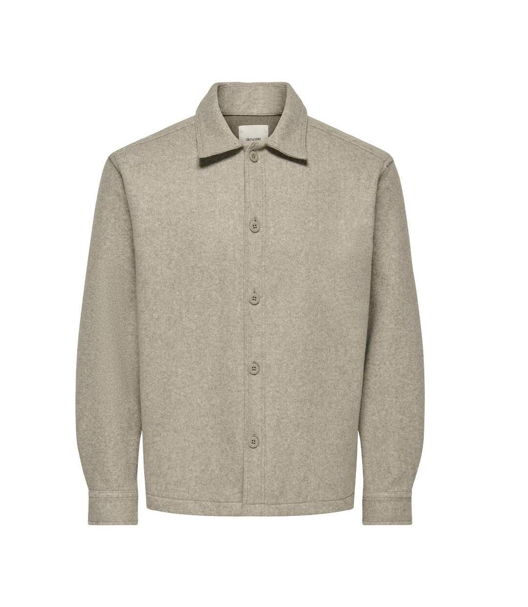 Chemise beige homme only & sons stavi ash-1