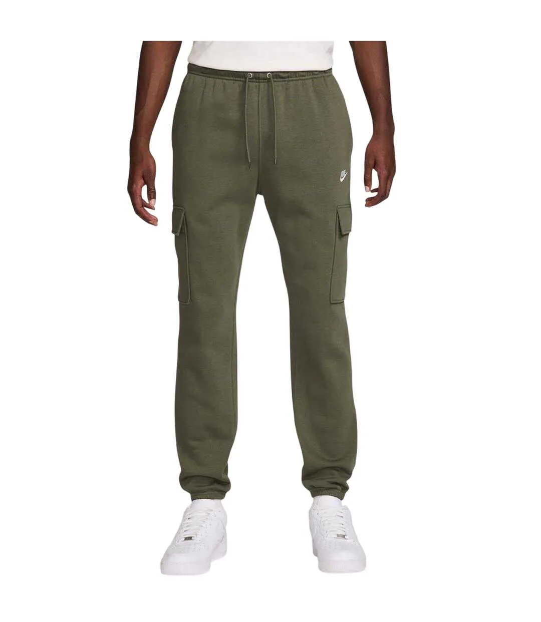Pantalon De Jogging À Poches Sportswear Club Homme Kaki Blanc Nike-2