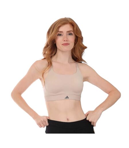 Brassière de sport tailored impact luxe femme taupe Adidas