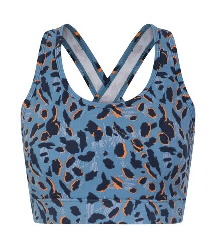 Womens/ladies swift ii animal print sports bra niagara blue Dare 2B