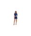 Womens/ladies Mesh Overlay Mini Skirt Blue Flecked Missy Empire-1