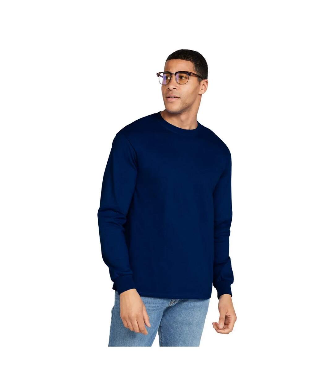 T-shirt Manches Longues Adulte Bleu Marine Gildan-1