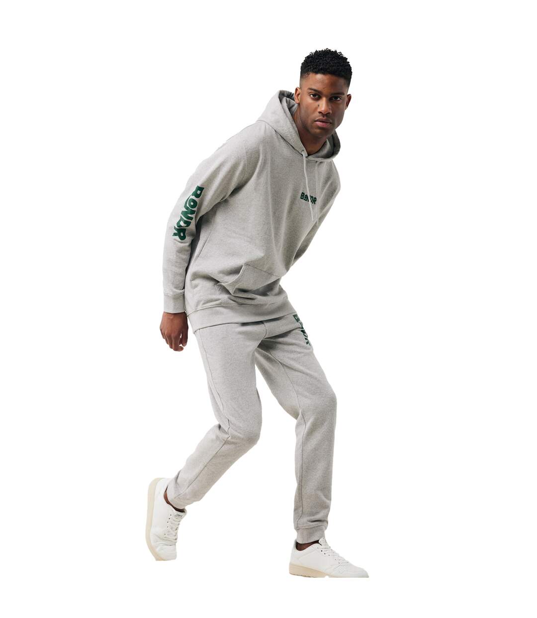 Unisex adult cooper recycled cotton jogging bottoms heather grey Iqoniq-3