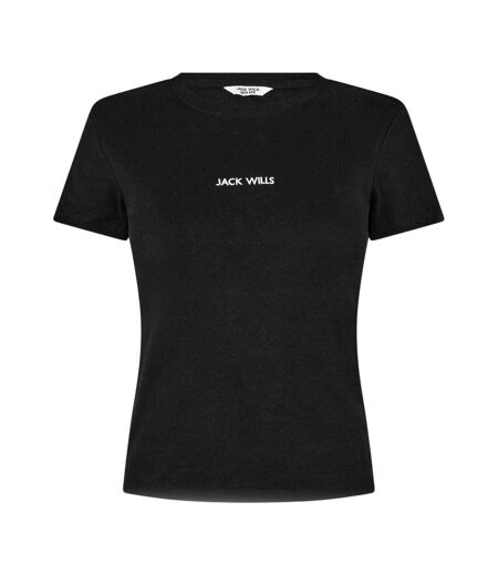 Womens/ladies Cotton T-shirt Black Jack Wills