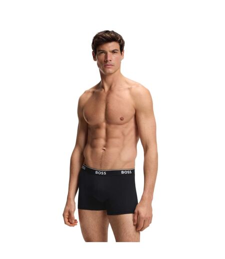 Pack Of 3  Mens Logo Boxer Briefs  Black White Boss