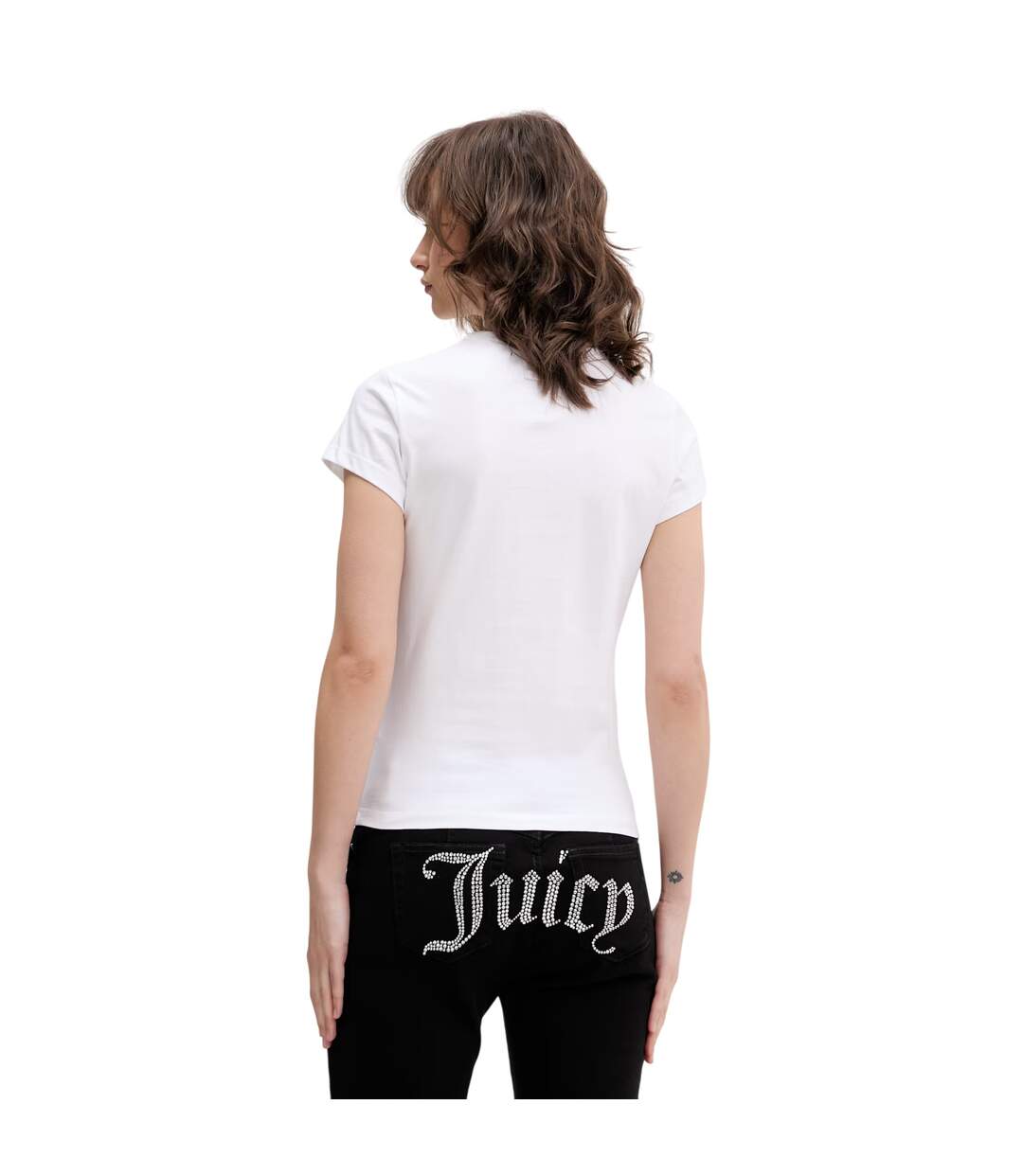 Womens/ladies Heritage Hilton Longline Single Jersey Washed T-shirt White Juicy Couture-3