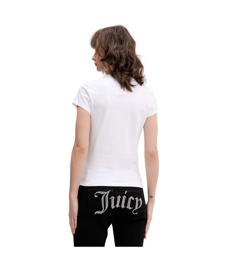 Womens/ladies Heritage Hilton Longline Single Jersey Washed T-shirt White Juicy Couture