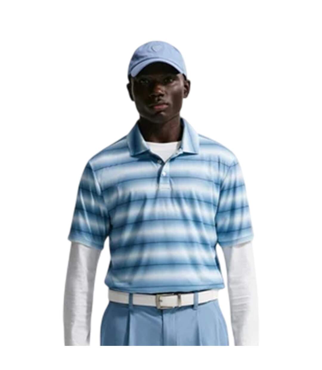 Mens Par Striped Dri-fit Polo Shirt Blue Nike-3