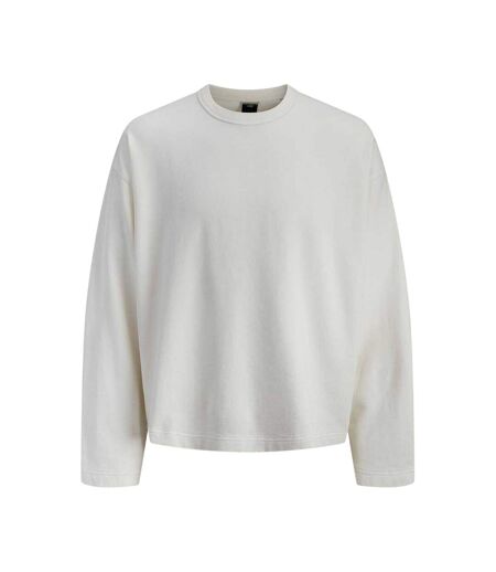 Mens Athletic Club Ribbed Back Print Sweatshirt Cloud Dancer Jack And Jones