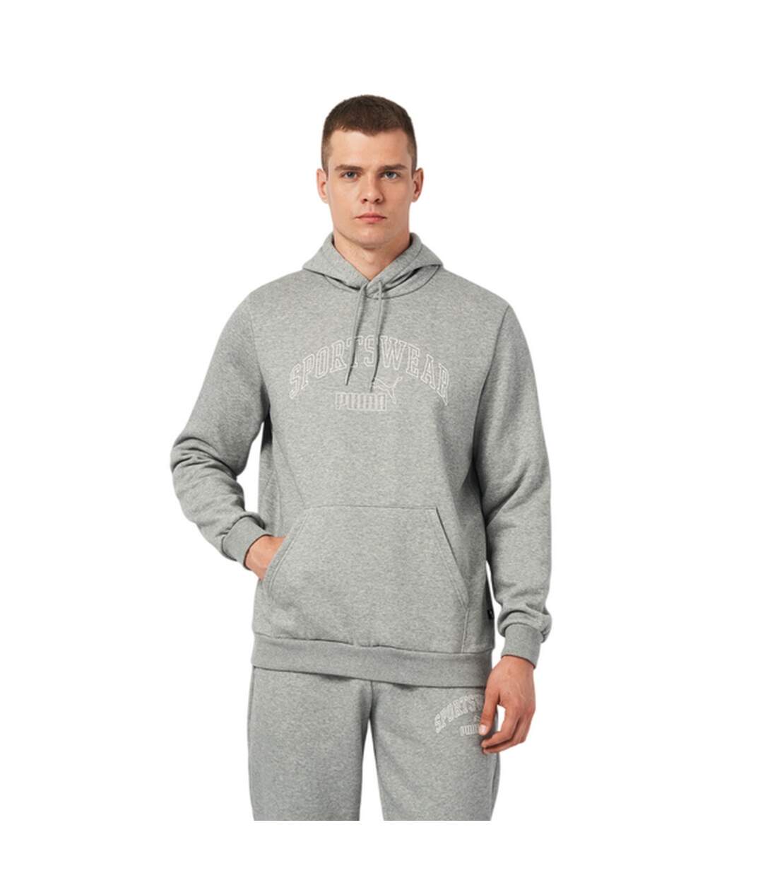 Sweat À Capuche Style Logo Dégradé Ess+ Lab Femme Gris Argenté Puma-1