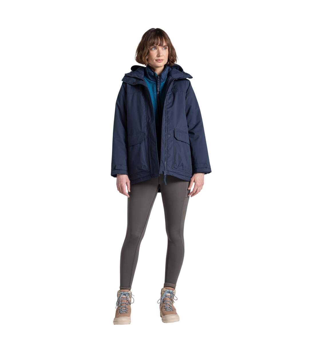 Veste Imperméable À Capuche National Trust Crossbill Femme Bleu Foncé Craghoppers-4