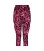 Dare 2B Womens/Ladies Influential Zebra Print 3/4 Leggings (Neon Pink) - UTRG10352