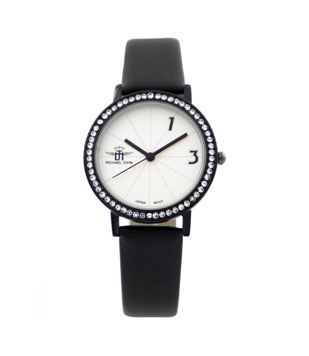 Montre Femme Noir avec Strass M. JOHN-1