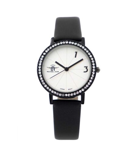 Montre Femme Noir avec Strass M. JOHN