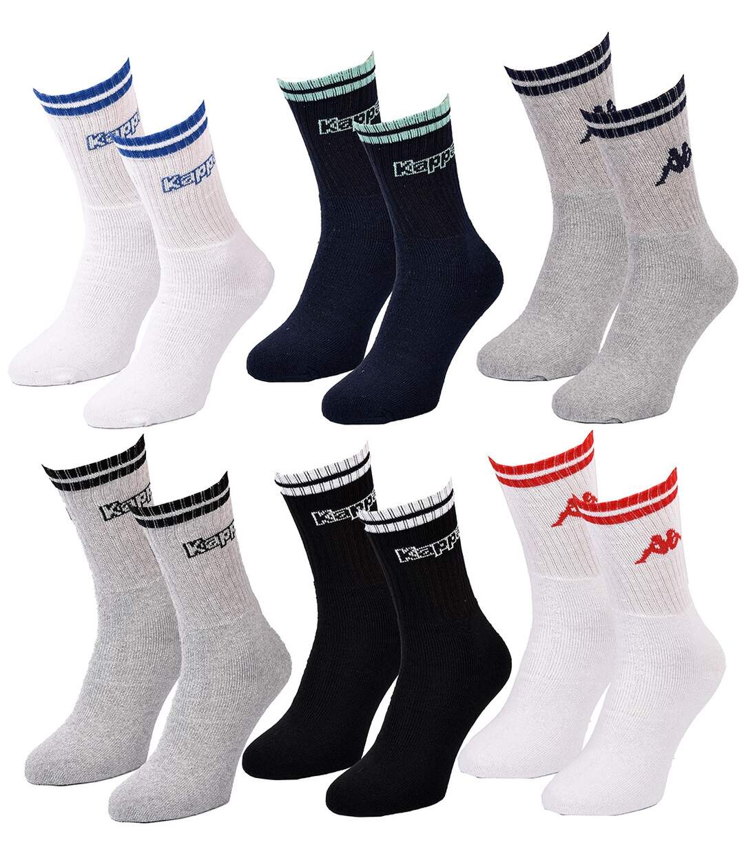 Chaussettes Homme KAPPA Pack de 6 Paires 1432 CREW