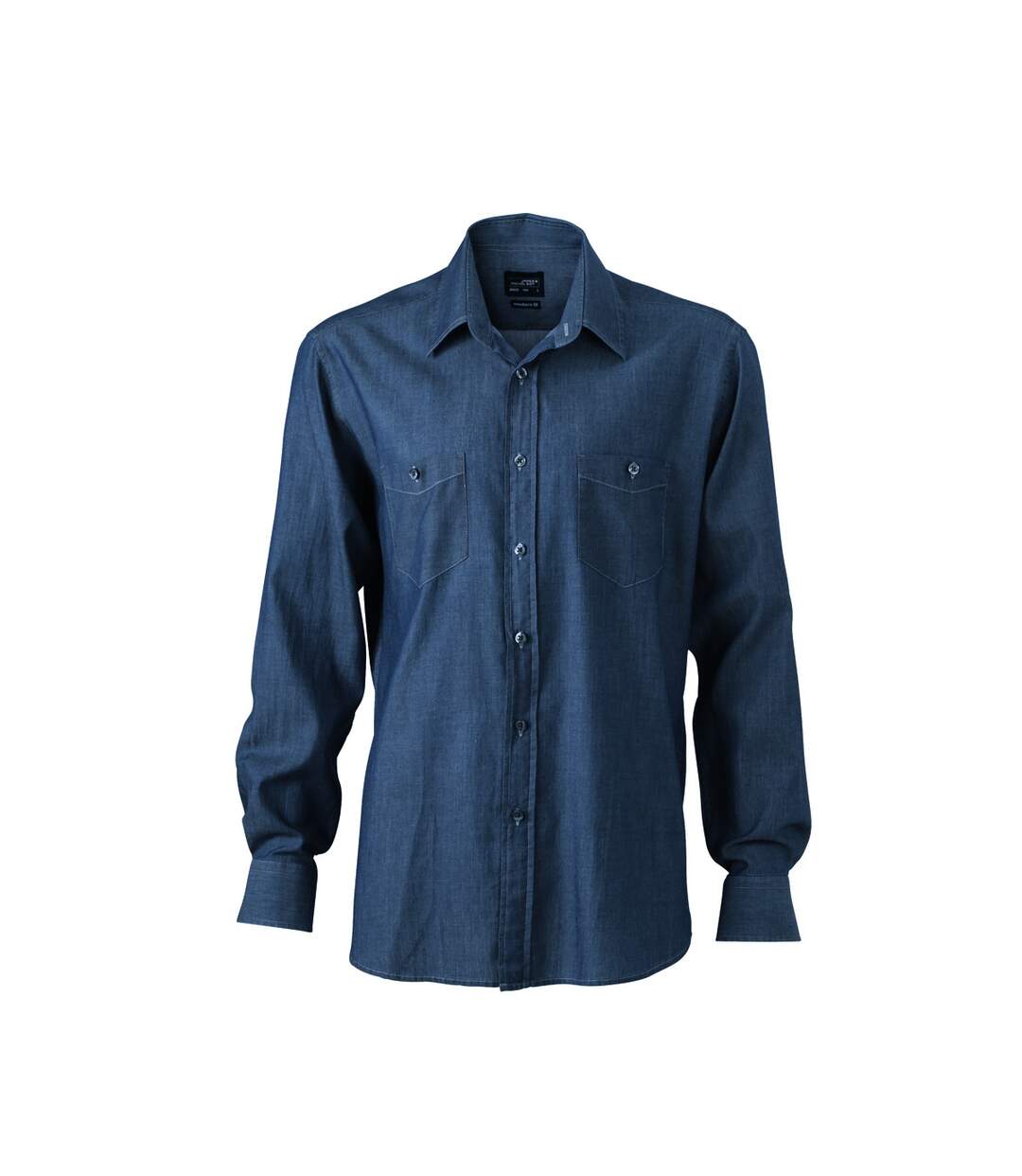 chemise manches longues jean Denim HOMME JN629 - bleu foncé-1