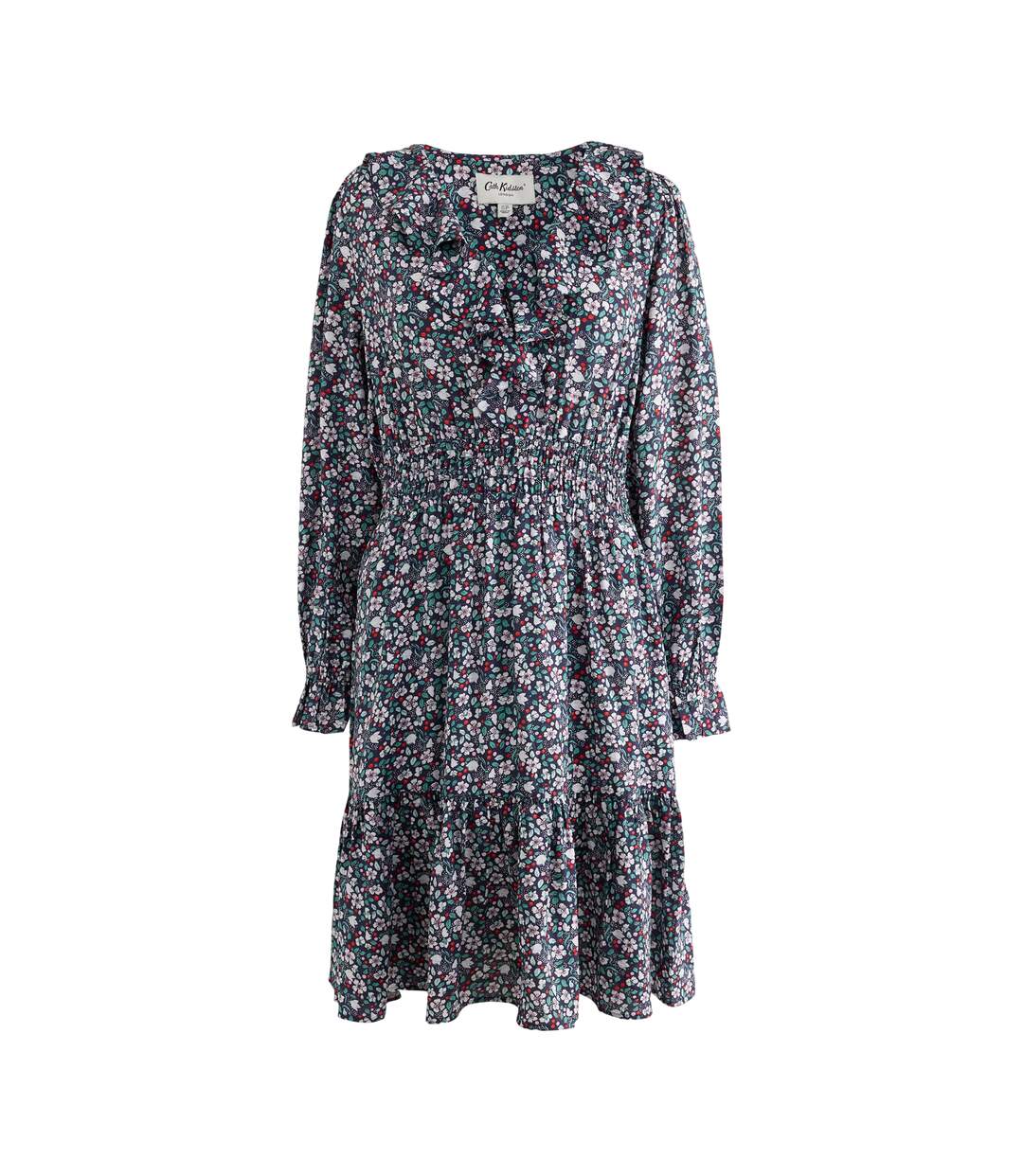 Womens/ladies Floral Smock Panel Mini Dress Black Cath Kidston-2