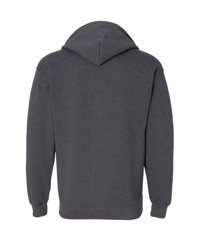 Gildan Heavy Blend Unisex Adult Full Zip Hooded Sweatshirt Top (Dark Heather)