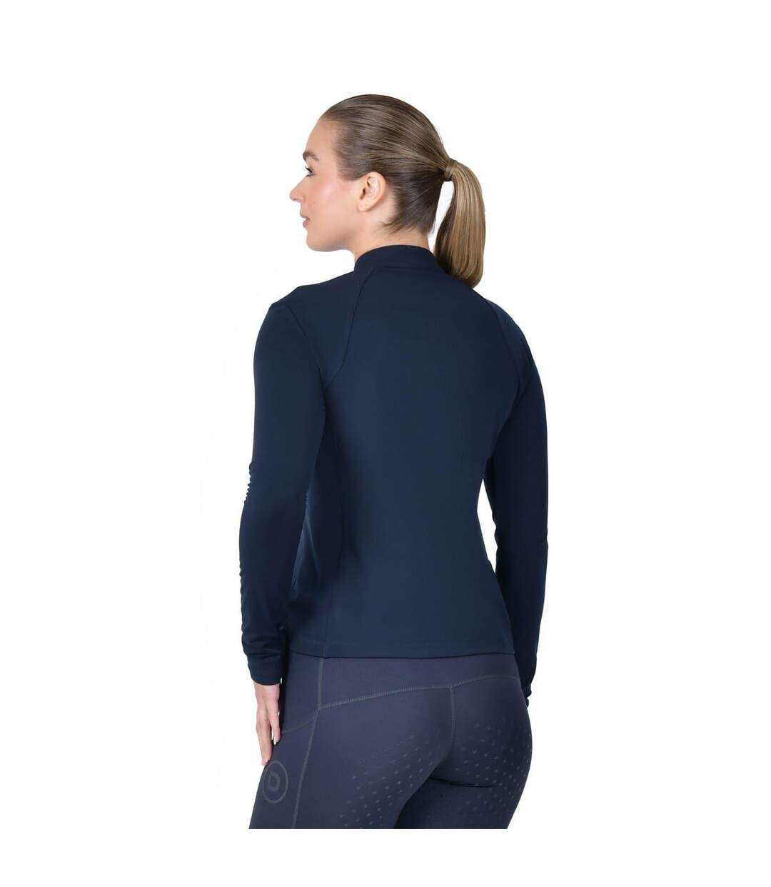 Womens/ladies Brushed Long-sleeved Base Layer Top Navy Dublin-2